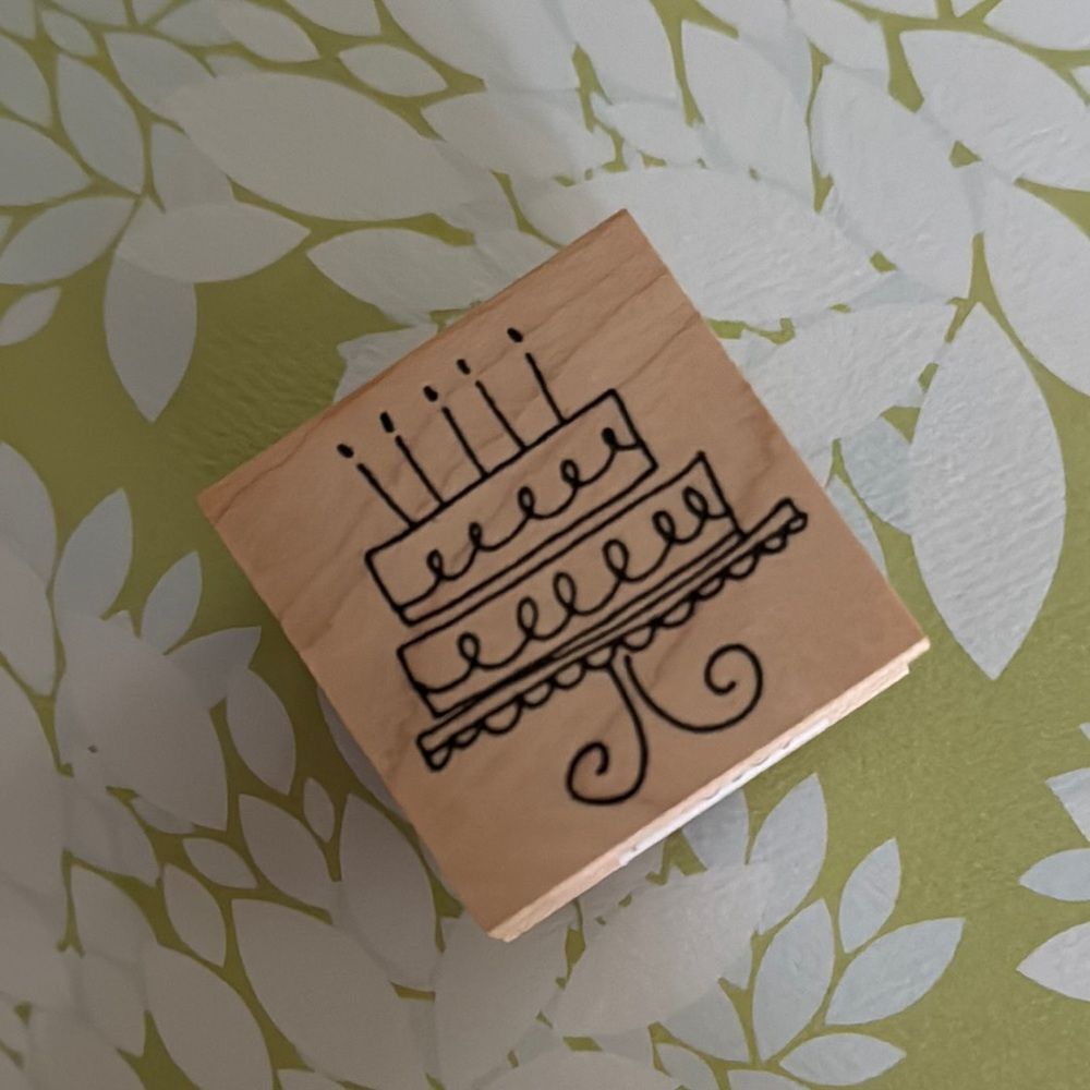 Savvy Stamps  Birthday Cake Rubber Stamp